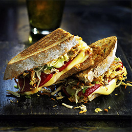 Toasted pulled pork sandwich