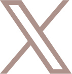 X logo/icon in brown