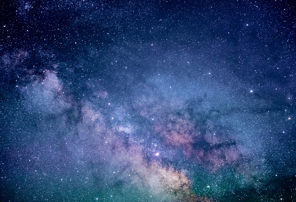 Starry sky in blue and purple